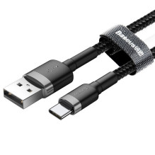 USB-C laidas Baseus Cafule 3A 1m (pilkas ir juodas)