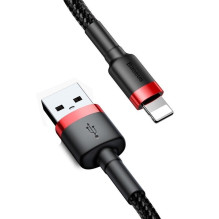 Lightning USB kabelis Baseus Cafule 1,5A 2m (juodas ir raudonas)