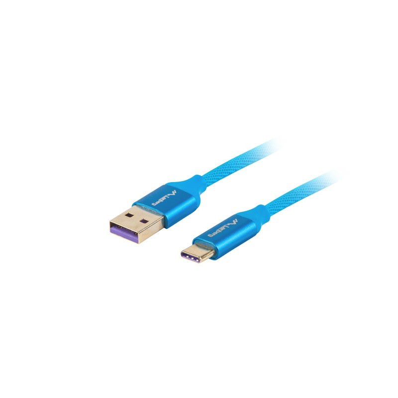 Lanberg CA-USBO-21CU-0010-BL USB kabelis 1 m USB 2.0 USB A USB C Blue