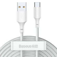 Baseus TZCATZJ-02 USB laidas 1,5 m USB A USB C Baltas