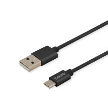 Savio CL-129 USB laidas 2 m USB 2.0 USB A USB C Juodas