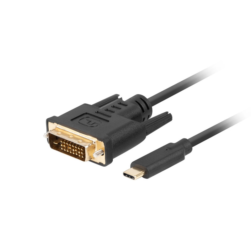 Lanberg CA-CMDV-10CU-0005-BK vaizdo kabelio adapteris 0,5 m C tipo USB DVI-D juodas