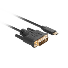 Lanberg CA-CMDV-10CU-0005-BK vaizdo kabelio adapteris 0,5 m C tipo USB DVI-D juodas