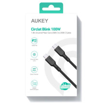 AUKEY CB-KCC102 USB-C Type-C Power Delivery PD 100W 5A 1,8m Kevlar Black