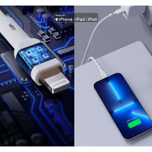 AUKEY CB-SCL2 Power Delivery USB C - Lightning Apple 1,8m 27W 3A silicio kabelis baltas