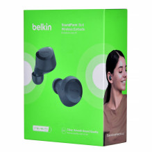 „Belkin SoundForm Bolt“ ausinės belaidžiai skambučiai į ausis / Muzika / Sportas / Kasdienis „Bluetooth“ mėlynas