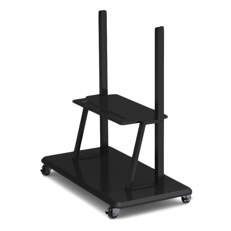 Prestigio Solutions® Mobile stand PMBST01 for 55-98' screens, 150kg weight. Includes roll wheels and a shelf for access
