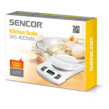 Virtuvinės svarstyklės Sencor SKS 4001WH Baltos Elektroninės virtuvės svarstyklės