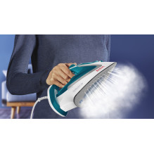 Tefal EasyGliss Plus FV5718 iron Dry &amp; Steam iron Durilium soleplate 2400 W Turquoise, White