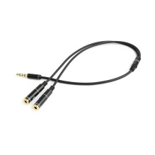 Gembird !Adapterio garso mikrofonas 3,5 mm mini lizdas / 4PIN / 0. garso kabelis 0,2 m 2 x 3,5 mm juodas