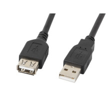 Lanberg CA-USBE-10CC-0007-BK USB laidas 0,7 m USB 2.0 USB A Juoda