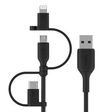 Belkin BOOST CHARGE USB laidas 1 m USB A USB C / Micro-USB B / Lightning Black
