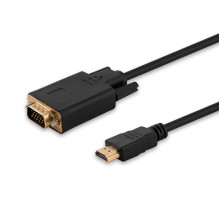 Savio CL-103 vaizdo kabelio adapteris 1,8 m HDMI Type A (standartinis) VGA (D-Sub) Juodas