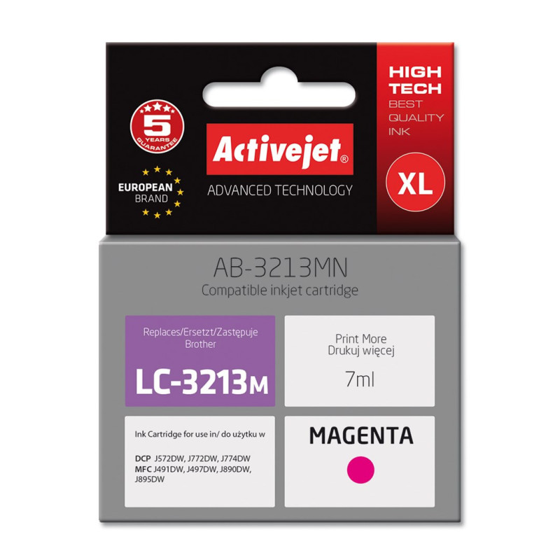 Activejet AB-3213MN Ink cartridge (replacement for Brother LC3213M Supreme 7 ml magenta)
