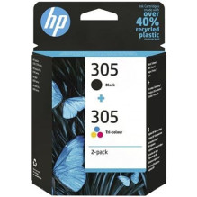 HP 305 2-Pack Tri-color / Black Original Ink Cartridge