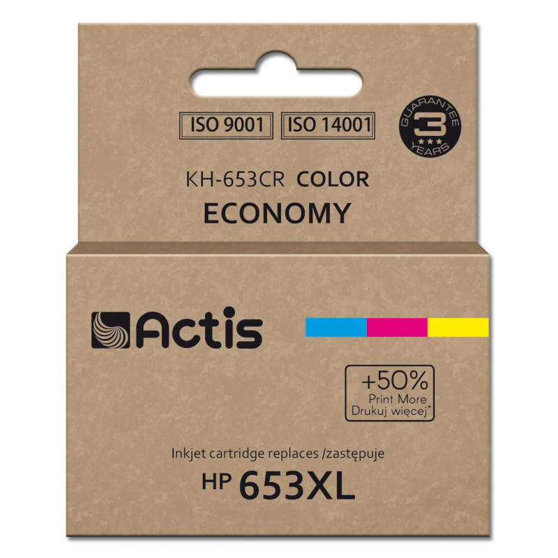 Actis KH-653CR spausdintuvo rašalas, pakaitinis HP 653XL 3YM74AE Premium 18ml 300 puslapių spalvotas
