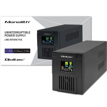 Qoltec 53770 uninterruptible power supply (UPS) Line-Interactive 1.5 kVA 900 W 2 AC outlet(s)