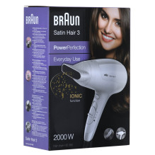 Braun Satin Hair 3 HD380 plaukų džiovintuvas 2000 W White
