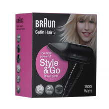 Braun Satin Hair 3 Style&amp;Go 1600 W Black